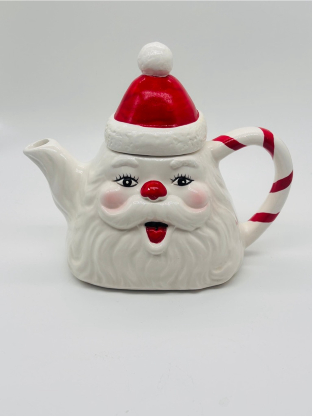Vintage Santa Claus Teapot Christmas Made in Taiwan Retro 1980s Kitschy Decor